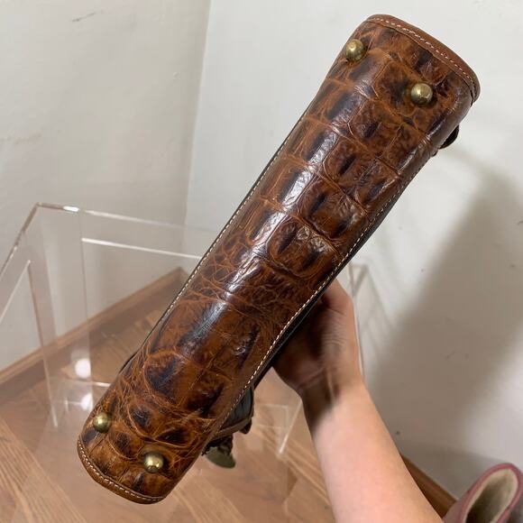 Brahmin Women's Crossbody Leather Black Brown Purse - Picture 5 of 12